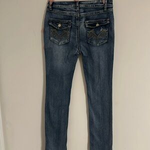 Vintage Denim Jeans With Designed Pockets